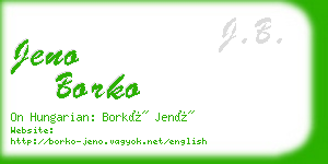 jeno borko business card